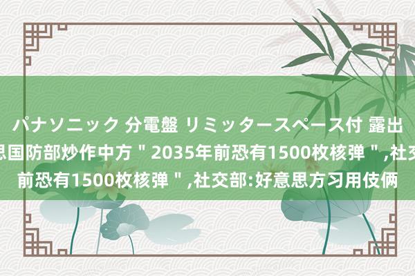 パナソニック 分電盤 リミッタースペース付 露出・半埋込両用形 好意思国防部炒作中方＂2035年前恐有1500枚核弹＂,社交部:好意思方习用伎俩